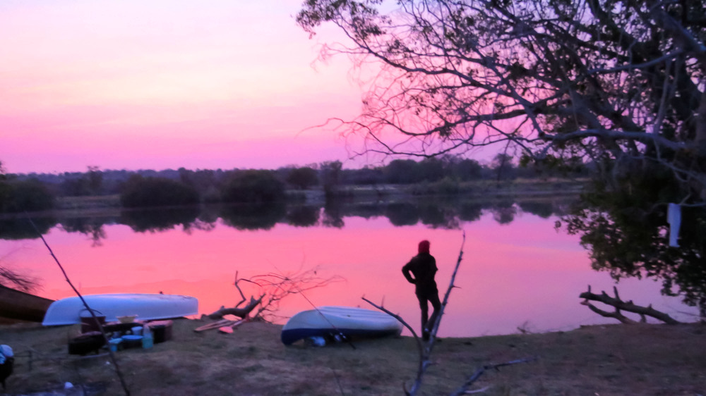 Sonnenuntergang am Okawango